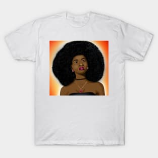 Cute black girl magic afro woman digital art T-Shirt